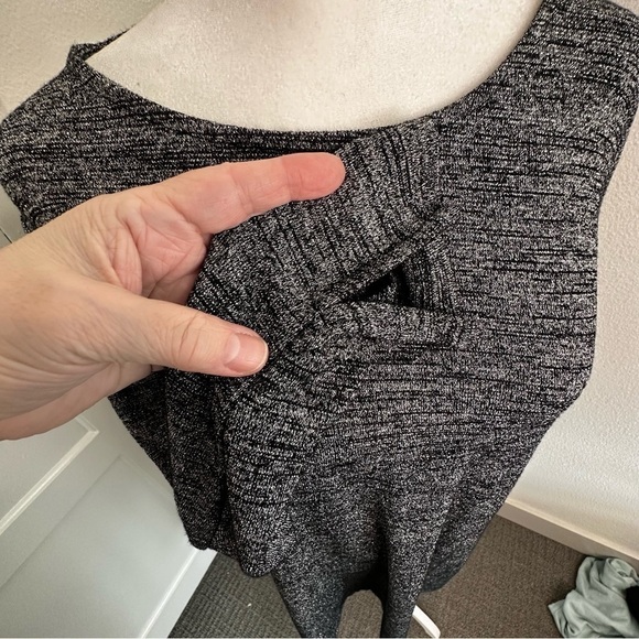 GAP Outlet Stretch Knit Shimmer Dress Sz M Gray - Picture 4 of 10